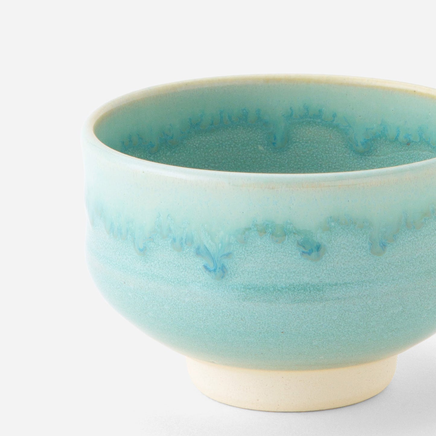 Artisanal Japanese Matcha Bowl - Serene Ocean Blue Glaze