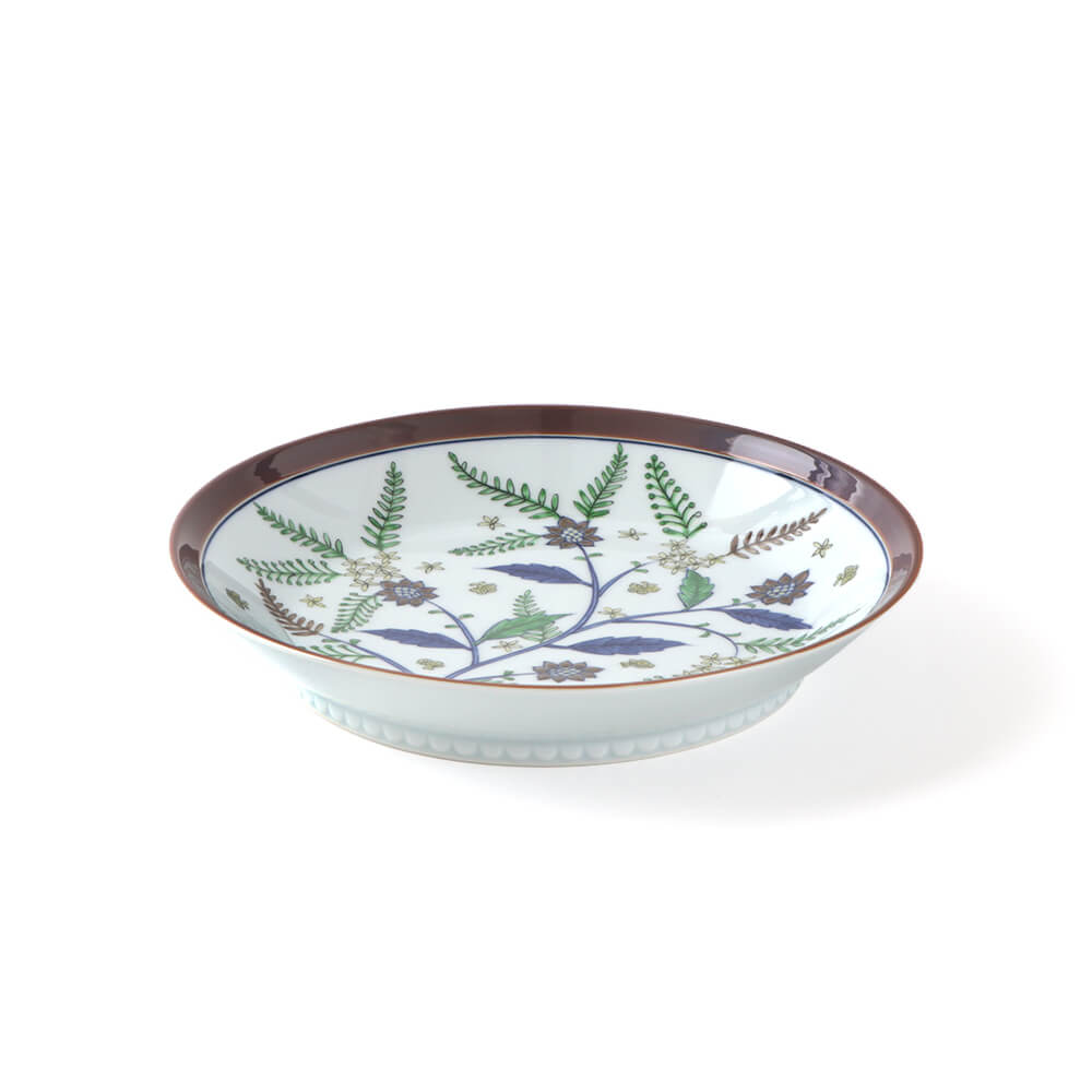 Artisanal Japanese Deep Plate - Somewake Sarasamode Butterfly Design