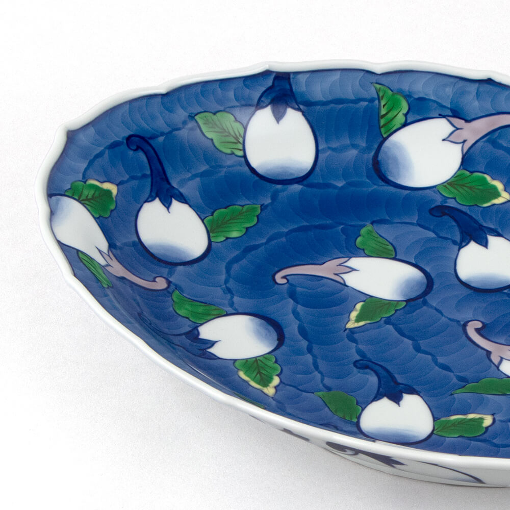 Large Japanese Eggplant Blossom Oval Platter