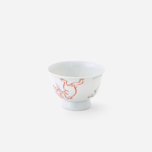 Artisanal Japanese Tea Cup - Whimsical Kyoto Temple Motif