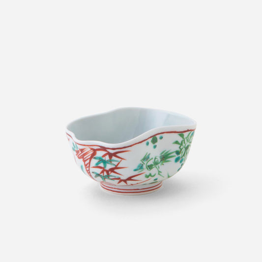 Artisanal Japanese Tea Cup - Vibrant Bird and Flower Motif