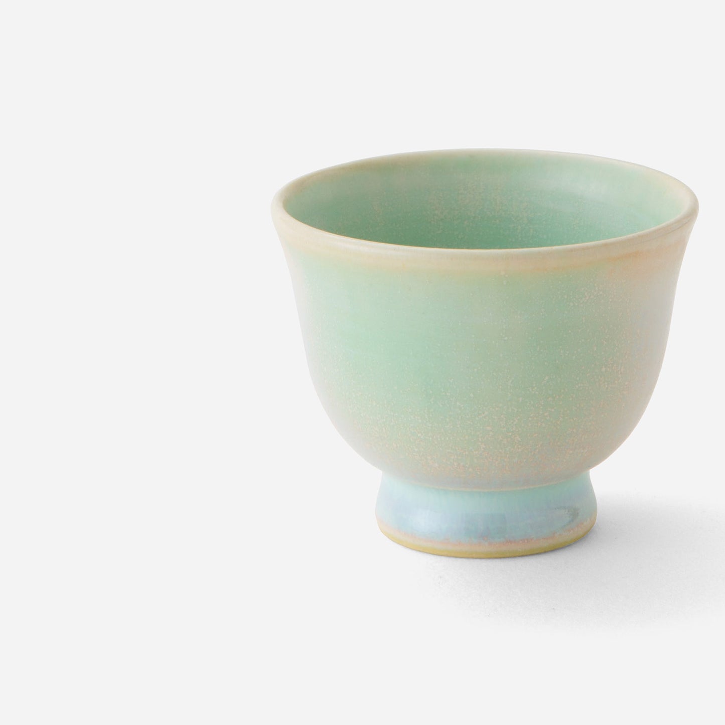 Artisanal Japanese Sencha Cup - Zen Inspired Pale Blue Gradient Yunomi