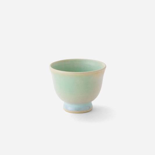 Artisanal Japanese Sencha Cup - Zen Inspired Pale Blue Gradient Yunomi