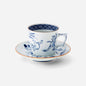 Sometsuke Kōzan-ji (染付高山寺) coffee cup and saucer with blue rabbit and frog illustrations, part of Japanese Dinnerware Set