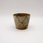 Rustic Japanese Teacup with Soba-Ami Pattern