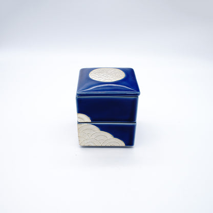 Lapis Lazuli Silver Wave Stacking Boxes