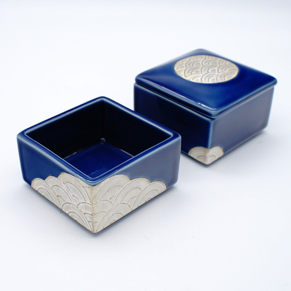 Lapis Lazuli Silver Wave Stacking Boxes