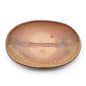 Artisan Oval Ceramic Plate from Rustic Earth Collection, showcasing traditional Bizen pottery techniques and natural earth tones