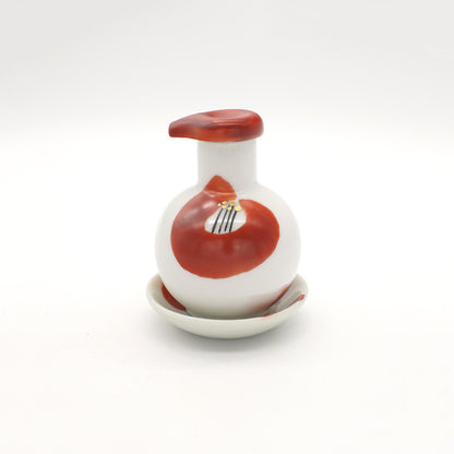 Red Camellia Soy Sauce Dispenser Set